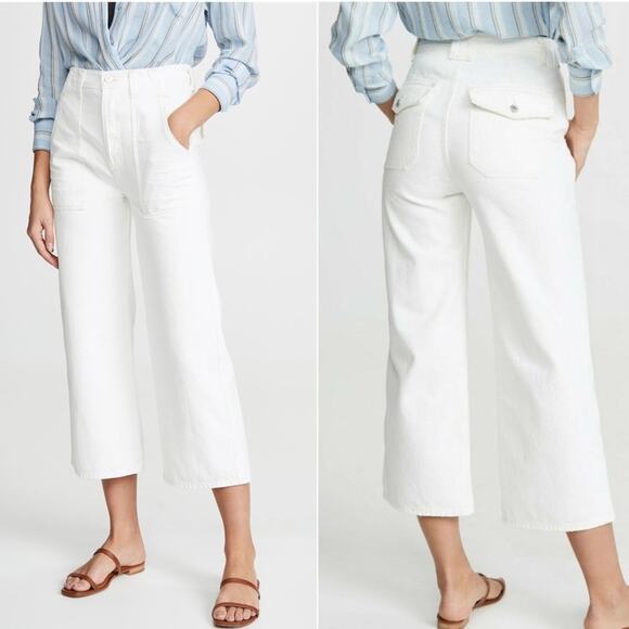 citizens of humanity wide leg eva utility crop jeans size 32 - Picture 1 of 10